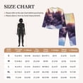 thumbnail image 3 of KLL Colorful Cloud Sleeping Cat Print Women's Long Sleeve Pajamas with Pants Sleepwear Loungewear 2 Set-Large, 3 of 7