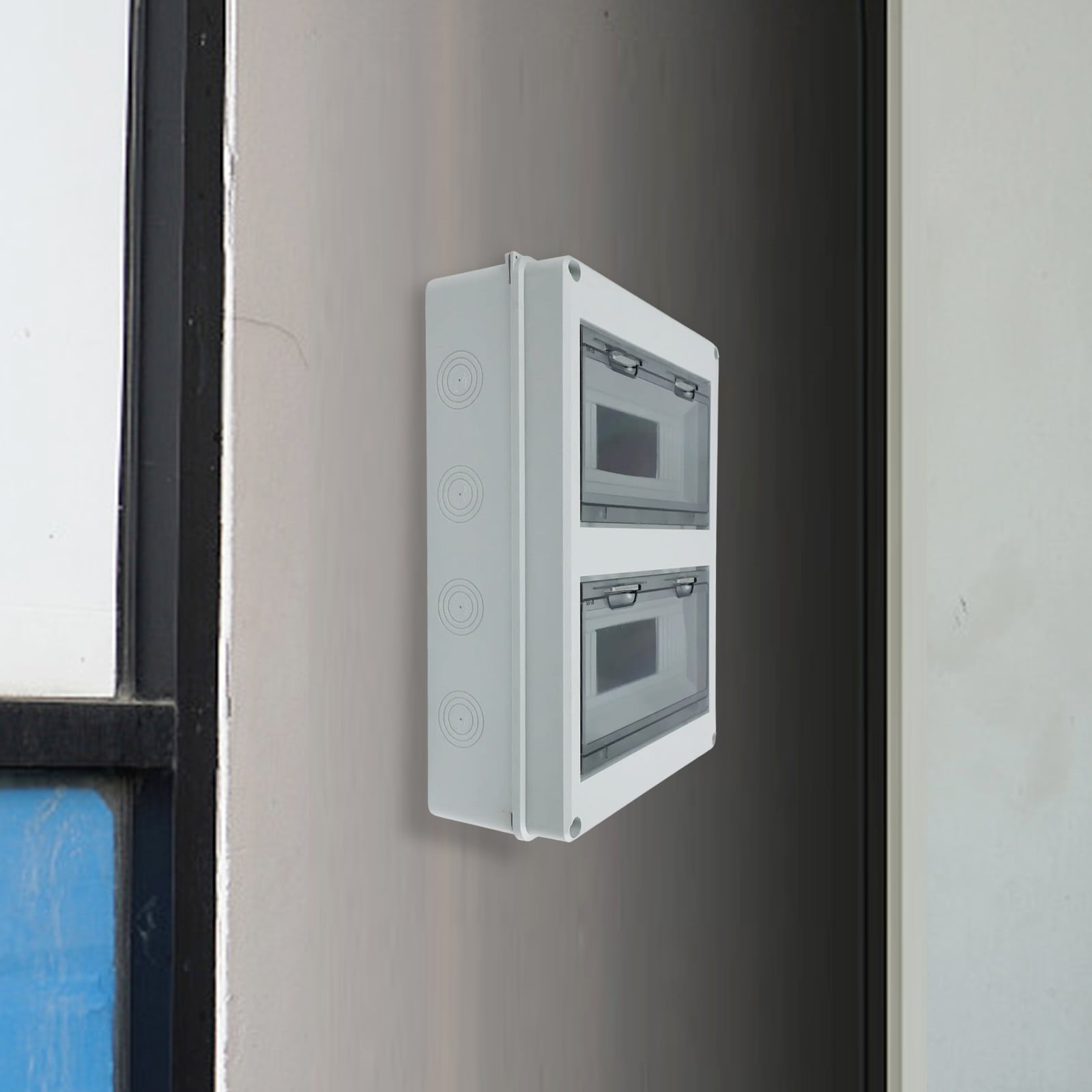 Surface-Mounted Junction Box 2 Rows 24 Circuits Plastic Outdoor Electrical Waterproof Distribution Box Switch Box