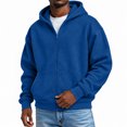 thumbnail image 6 of Hearthz Zipper Hoodies for Men Royal Blue Long Sleeve Drop Shoulder Sweatshirt for Men Oversized Y2k Trendy Streetwear Zipper Mens Sweatshirts Hoodies, 6 of 6