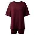 thumbnail image 6 of WAYUTE 2 Piece Sets for Women Trendy Shorts Suit for Everyday Wear and Vacations Stylish Round Neck Solid Color Summer Outfit, 6 of 7