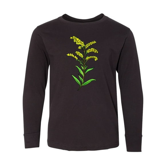 Inktastic Solidago Goldenrod Wildflowers Long Sleeve Youth T-Shirt