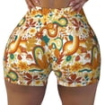 thumbnail image 2 of Daiia Vintage Floral Pattern Women's Workout Shorts Biker Shorts - High Waisted Workout Spandex Tummy Control Gym Running Yoga Shorts-Medium, 2 of 8
