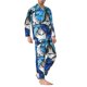 thumbnail image 2 of Balery Blue and White Butterflies Pijama para Hombre de Dos Piezas con Manga Larga, Conjunto de Dormir y Descanso Suave con Bolsillos-Small, 2 of 7