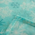 thumbnail image 2 of Mainstays Super Soft Plush Blanket, Full/Queen, Allover Metallic Aqua Snowflake, 2 of 6
