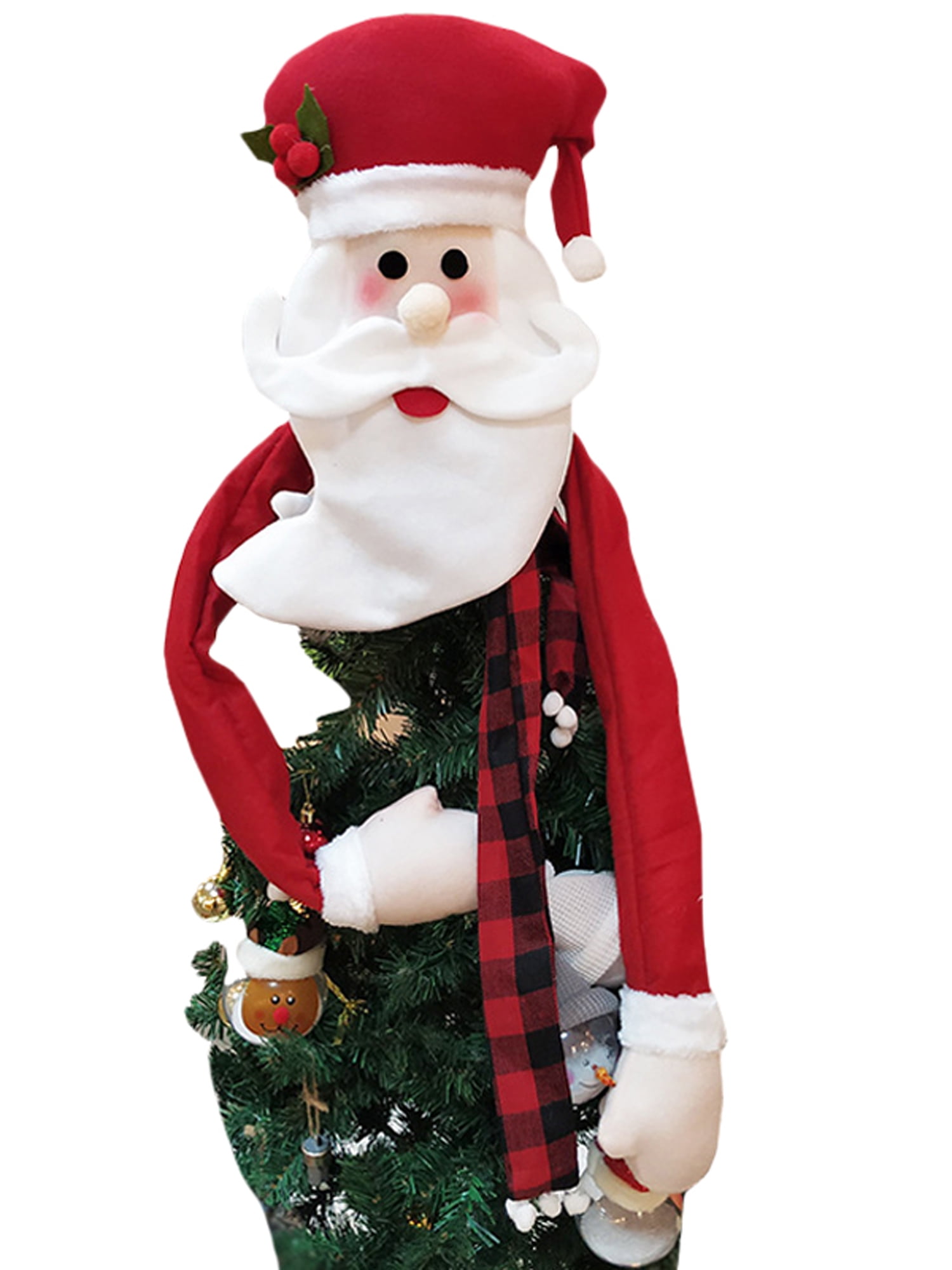 Christmas Tree Hat Topper Cover Snowman Party Santa Claus Hanging Decor