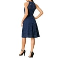 thumbnail image 3 of INSPIRE CHIC Women's Dress Floral Lace Halter Neck Sleeveless Elegant Cocktail A-Line Dress S Dark Blue, 3 of 5