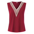 thumbnail image 4 of Vedolay Top Casual V Neck Shirts for Women 2023 Solid Short Sleeve Blouse Tops,Red L, 4 of 5