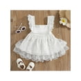thumbnail image 5 of TSEXIEFOOFU Infant Lace Tulle Dress, Baby Girls Solid Color Square Collar Fly Sleeve One-piece, 5 of 9