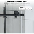 thumbnail image 6 of Shower Door, 44-48" W × 76" H Frameless Sliding Shower Door,Waterproof Glass Shower Door with Stainless Steel Handle and Seal Strip, 5/16" (8mm) Easy-Clean Tempered Glass, 6 of 9