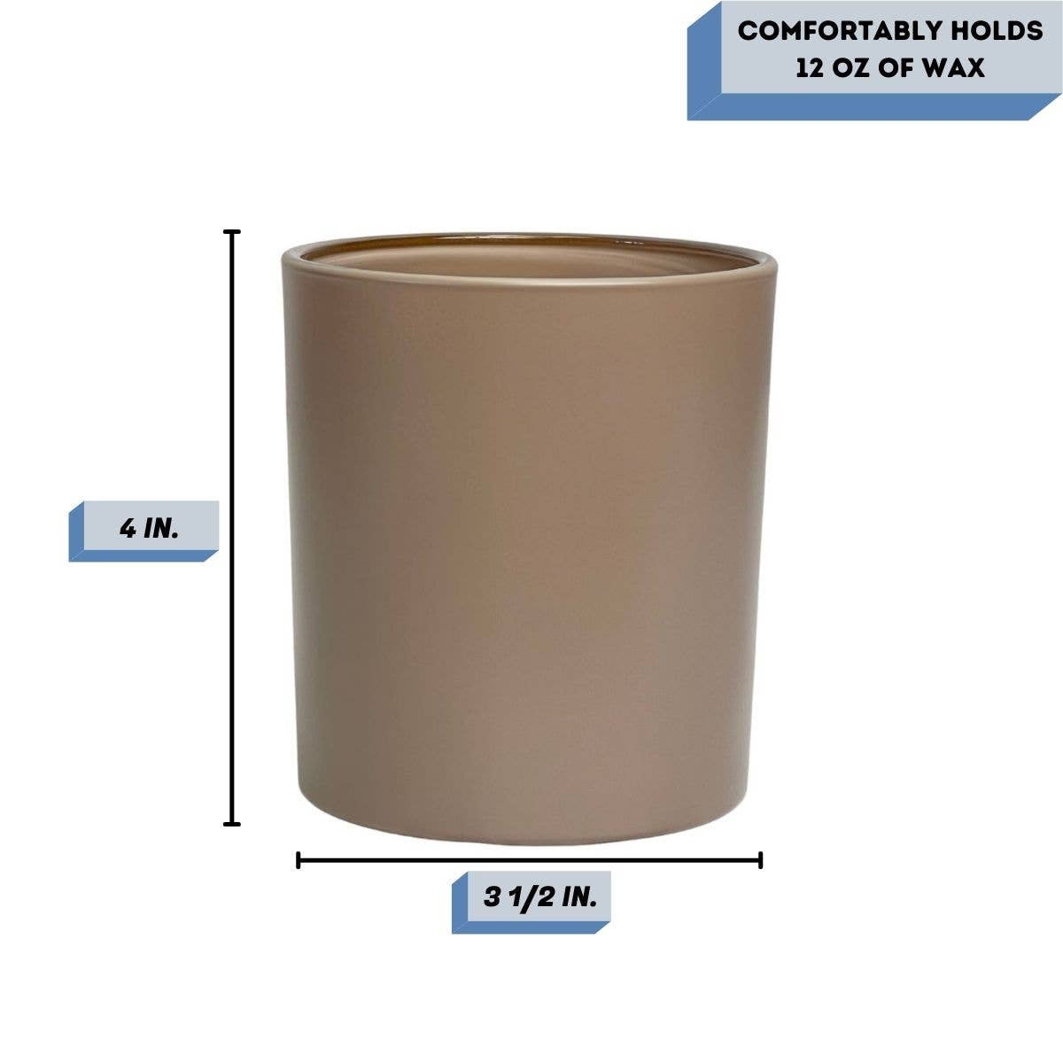 14 oz. Havana Matte Dulce de Leche Empty Candle making Jar candle vessels for DIY candle-making projects (Box of 36) FREE SHIPPING