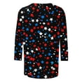 thumbnail image 3 of Felirenzacia Women's and Women's Plus 4th of July Graphic Pullover Tee Tops Casual Printed 3/4 Sleeves T Shirt Blouse L, 3 of 5