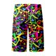 thumbnail image 5 of WILLBEST Pantalones Cortos para Hombre, Pantalones Cortos de Verano con Estampado de Boca de Arcoíris para Hombre, Pantalones Cortos con Bolsillo y Lazo Totalmente Estampados para Resort 1394, 5 of 6