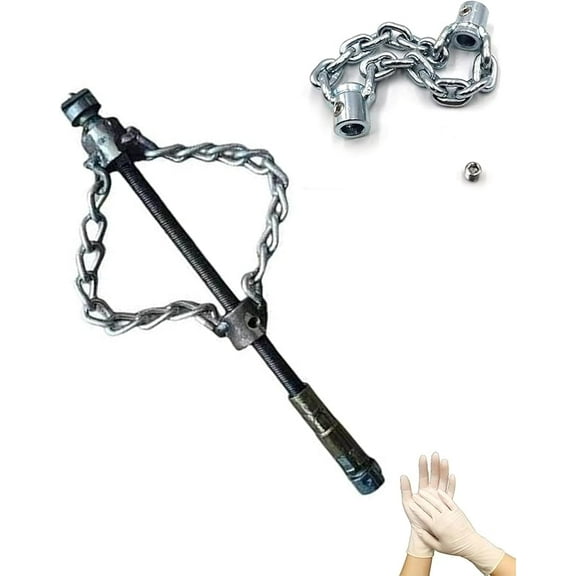 Flex-Shaft Sewer Descaling Chain, Versatile PVC Pipe Maintenance Tool, Push-Type Rotary Cable Sewer Dredge, Spring Drain Clog Remover,Durable Metal Hair Tool Drain Opener,Efficient Descaling (1PCS)