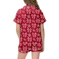 thumbnail image 4 of Satin Pajama Set for Girls Comfortable Two Piece Loungewear with Classic Button Down Design and Soft Short Sleeves, 4 of 4