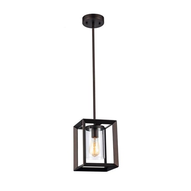 7 in. Shade Lighting Ironclad Industrial Style 1 Light Ceiling Mini Pendant - Oil Rubbed Bronze
