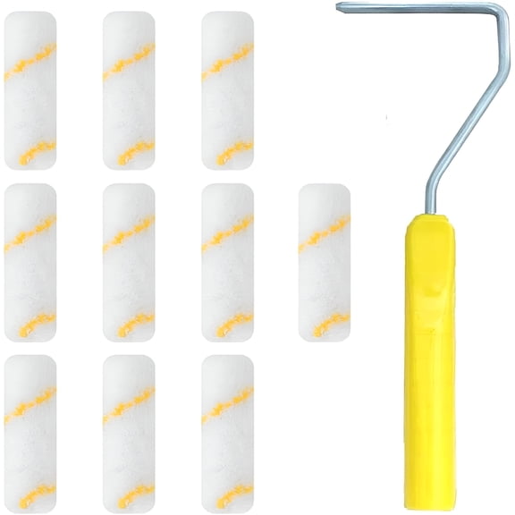 ACDANC Mini Paint Rollers,10 Pcs Paint Roller Kit,Professional Paint Roller,Paint Roller Brush,For Office Room,Wall,Home Ceilings