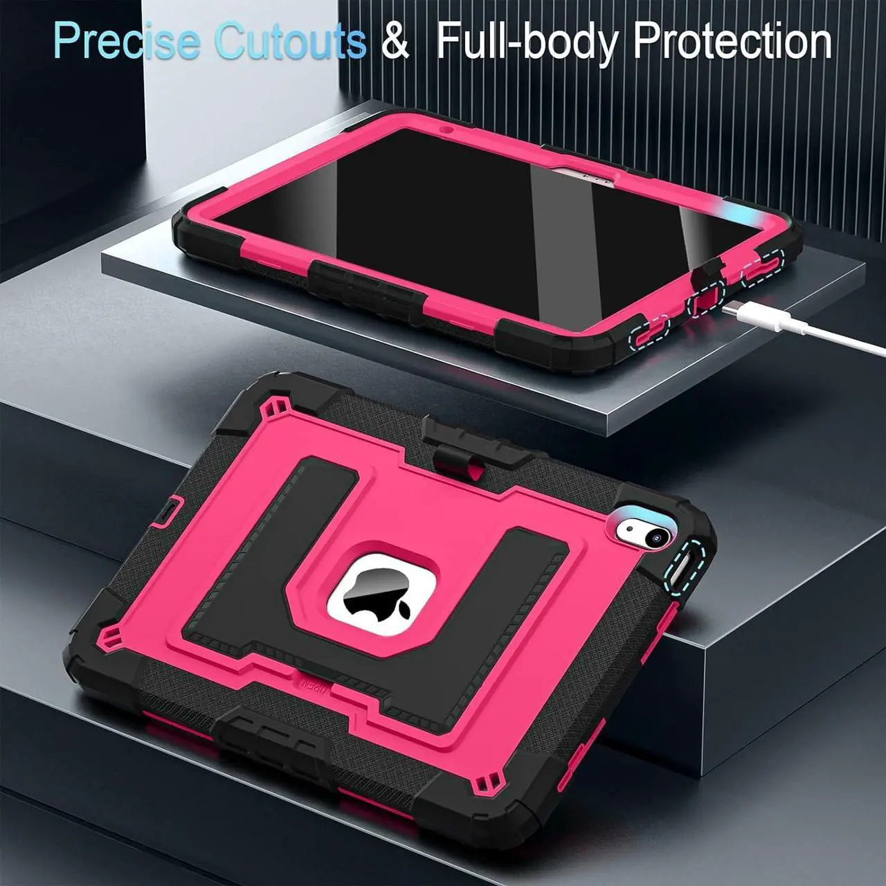 Case for iPad (A16) 11th Generation 11 Inch 2025, iPad 10th Generation 10.9 Inch 2022, Fully-Body Rugged Shockproof Protective Cover with Kickstand Pencil Holder Shoulder Strap