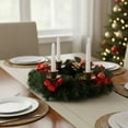 thumbnail image 5 of Yucurem Christmas Advent Candle Holder Wreath - Red Ribbon Advent Wreath Ornaments for Christmas New Year Birthday Party Decor, 5 of 7