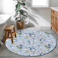 thumbnail image 4 of Round Area Rug 4ft,Winter Christmas Gnome Snowman Washable Carpet Non-Slip Runner Accent Rugs Indoor Floor Mat for Bedroom Living Room Decor,Snowy Snowflake Blue, 4 of 9