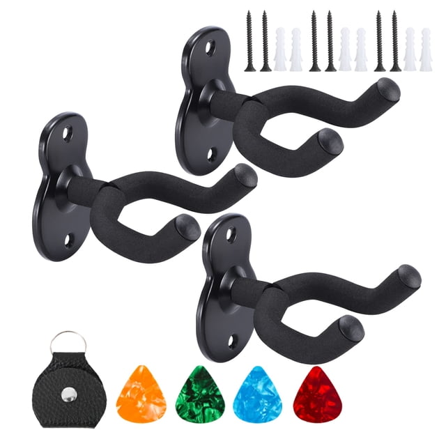 Soporte de pared para guitarra Donux, paquete de 3 ganchos acolchados suaves