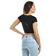 thumbnail image 3 of Crop top de manga corta /Juvenil, 0127 (Negro) negro CH, 3 of 4