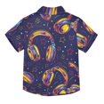 thumbnail image 2 of Dailycode Small Short Sleeve Button Down Shirts Retro Neon Headphones Casual Shirt 3-10 Years, 2 of 9