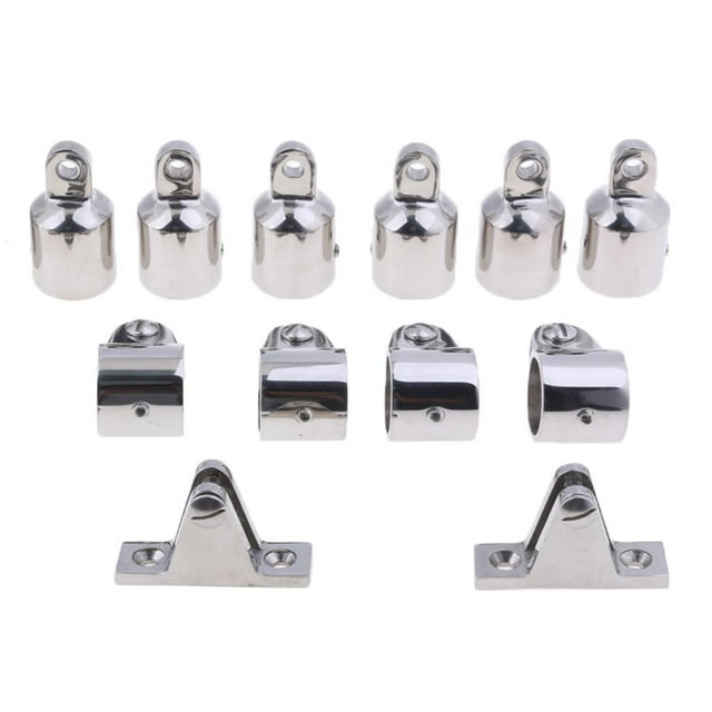 DYNWAVECA Stainless Steel Set Of 12 3 Bow 7/8 Inch Bimini Top Boat Fitting Marine Hardware