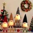 thumbnail image 3 of 1 ~ 5 uds LED brillante Gnomo lentejuelas muñeco sin rostro regalo decoraciones navideñas 2024 luz nocturna hogar adorno de árbol de Navidad Año Nuevo（2pc A4-Grey Red as picture, 3 of 5