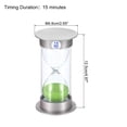 thumbnail image 2 of Uxcell 15 Minute Sand Timer, Sandy Clock, Count Down Sand Glass, Green Sands, 2 of 5