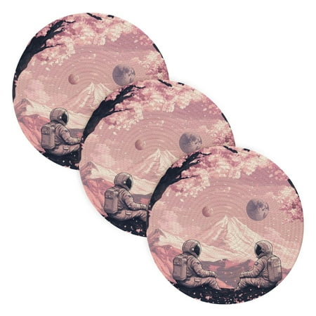 

BZSMCE Mats for Pots Pans Place Midjourney_ffyy3_a_vector_illustration_of_two_astronauts_sitting_under_che_45d81f4f-df8c-4e67-9301-4 Simple Style Pattern Pot Mats