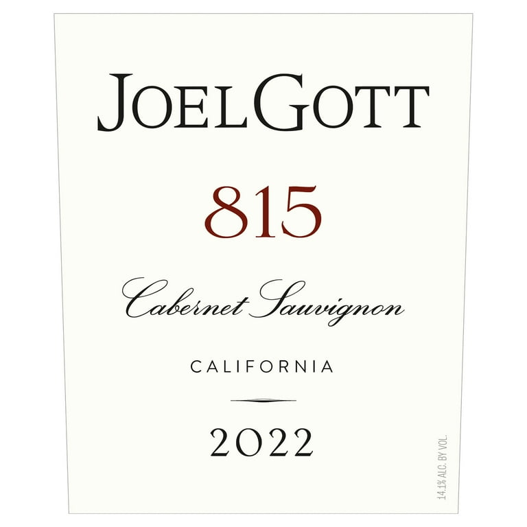 Joel Gott 815 Cabernet Sauvignon California Red Wine, 750 ml Glass