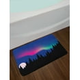thumbnail image 2 of Aurora Forest Bath Mat, Aurora Borealis over Woodland Silhouette Graphic, Plush Bathroom Decor Mat with Non Slip Backing, 29.5" X 17.5", Royal Blue Multicolor, by Ambesonne, 2 of 2