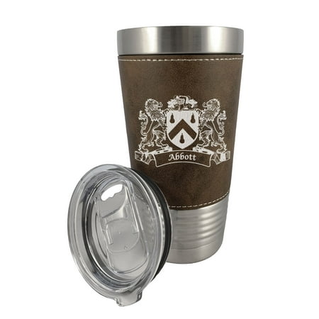 

Abbott Irish Coat of Arms Leather Travel Mug