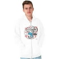 thumbnail image 5 of Grouchy Smurf Angry Cranky Cartoon Zip Up Hoodie Men's Women's Brisco Brands M, 5 of 6