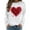 White#2, variant on cocolona Womens Valentines Sweatshirts Casual Loose Crew Neck Long Sleeve Shirts Fashion Heart Print Pullover Tops Graphic Sweatshirts
