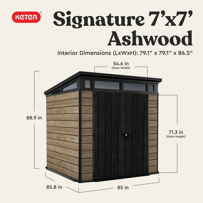 Keter Signature 7x7 ft. Durable Resin Outdoor Storage Shed with