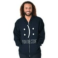 thumbnail image 5 of You Decide Happy Sad Emoticon Cute Unisex Plus Size Zip Hoodie Brisco Brands 3X, 5 of 6
