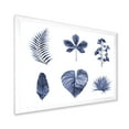 thumbnail image 2 of Designart 'Abstract Set Of Plant Leaves Blue' Traditional Framed Art Print, 2 of 4