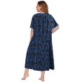 thumbnail image 2 of Women's Plus Size Nightgown Short Sleeve House Dress Sleepwear Long Nightdress Lace Square Neck Night Gown Oversized Loungewear Full Length Loose Sleep Dress Floral Print Sleepshirts,XL-5XL, 2 of 7