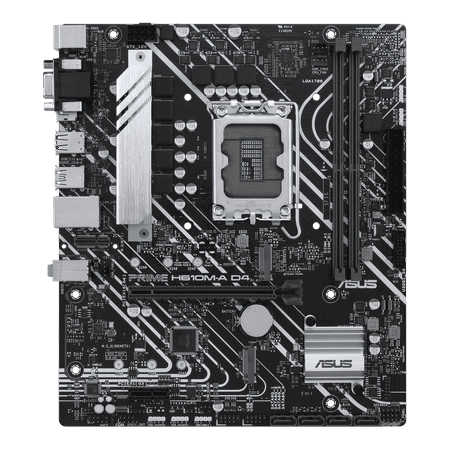 Asus Prime H610M-A D4-CSM Desktop Motherboard, Intel H610 Chipset, Socket LGA-1700, Micro ATX