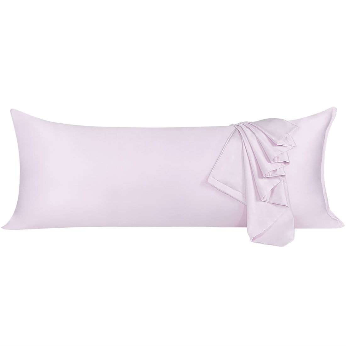 Unique Bargains Zippered Silky Satin Body Pillow Case Gray 21" x 72