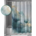 thumbnail image 3 of Abstract Marble Texture Shower Curtain Set ，Waterproof Fabric Shower Curtains Green Golden Graffiti Art Shower Curtains for Bathroom,Bathroom Decor 60"x72", 3 of 6