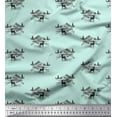 thumbnail image 1 of Soimoi Green polyester Crepe Fabric Landscape & Reindeer Animal Print Sewing Fabric Yard 52 Inch Wide, 1 of 1