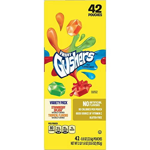 Fruit Gushers Variety Pack, Strawberry Splash and Tropical (42 ct.) A1