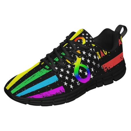 

Autism Acceptance American Flag Running Shoes Sneakers Mesh Black Size 10