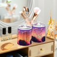thumbnail image 3 of Yayeee 4 Pack Qtip Holder Bathroom Cotton Swab Canister with Lid Clear Dispenser Set, Pixel Floating Hearts, 3 of 6