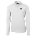 thumbnail image 2 of Men's Cutter & Buck White Hawaii Warriors Big & Tall Virtue Eco Pique Recycled Quarter-Zip Pullover Top, 2 of 3