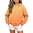 thumbnail image 5 of Ugoldhm Girls Gradient Color Hoodie, Long Sleeve Loose Casual Pullover Hooded Sweatshirt for Kids, 5 of 5