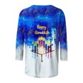 thumbnail image 4 of Mceream Hanukkah Short Sleeve Shirts for Women Trendy Crew Neck Summer Tops Trendy White Tee Shirt Business Casual Blouses Boho Print Fashion Spring Clothes 2025 Blusas Para NiñAs M, 4 of 5