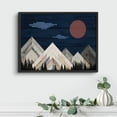 thumbnail image 2 of PixonSign Framed Wall Art Print Mountains and Forest Under Red Moon Nature Wilderness Woodblock Modern Art Landscape Relax/Calm Multicolor Warm for Living Room, Bedroom, Office - 12"x16" BLACK, 2 of 6